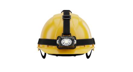 Yellow Hard Hat with Headlamp Safety Gear for Construction and Industrial Work