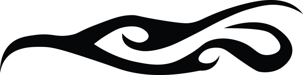 Ornamental Floral Design A classic black and white floral design element featuring elegant, curved leaves and intricate detailing. Perfect for use in decorative borders, logos