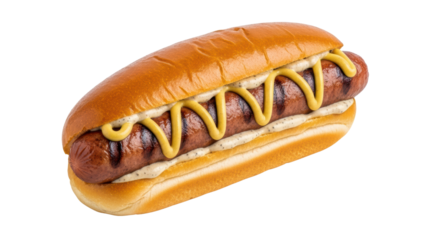 Grilled Hot Dog with Mustard
