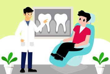 Dentist Male Concept Illustration Vector Style