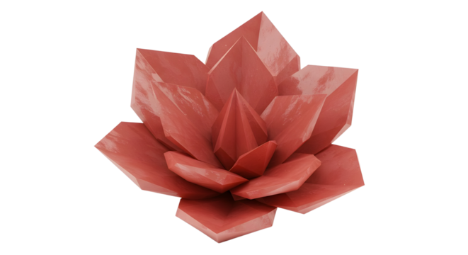 Red crystal formation for geology and science concepts isolated PNG with Transparent Background