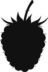 Minimalist raspberry silhouette fresh fruit graphic design element vector