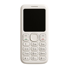 White button mobile phone on a transparent background. Technology. Electronics. Stores.