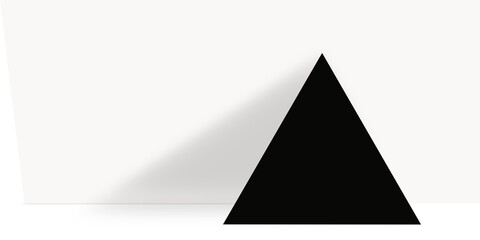 Fototapeta premium Black triangle pointing upward in lower third of a web banner