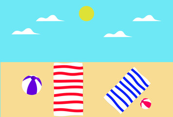 Beach Mattress Concept Illustration Vector Style