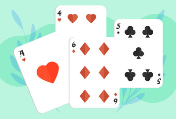Card Deck Concept Illustration Vector Style
