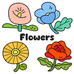 Vector Illustration flowers colorful and beautiful