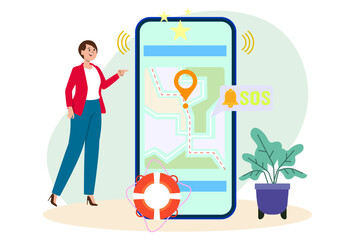 Sos Concept Illustration Vector Style