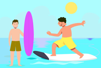 Skurfing Concept Illustration Vector Style