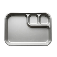Empty school lunch tray isolated on transparent background
