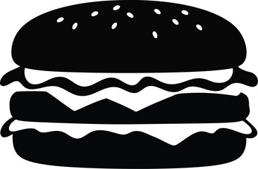 Stylized hamburger icon minimalist design fast food graphic vector