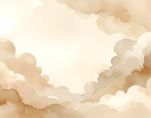 Soft, warm sky with layered clouds in muted beige and cream tones