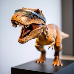 T-Rex with futuristic sunglasses, Concept art , Dinosaur, AI Art