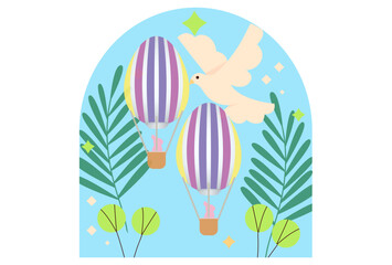 Easter Ballons Concept Illustration Vector Style