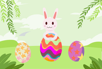 Egg Hunt Concept Illustration Vector Style