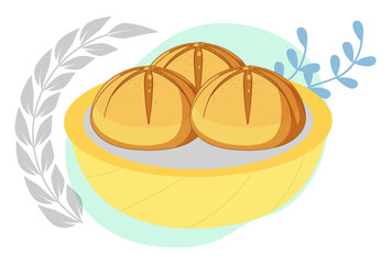 Buns Concept Illustration Vector Style
