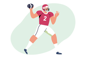 Quarterback Concept Illustration Vector Style
