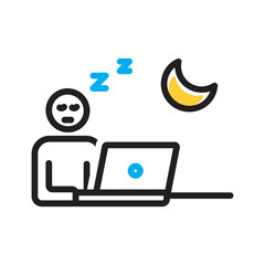 Vector multi color icon for Night shift