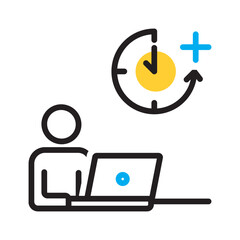 Vector multi color icon for Overtime