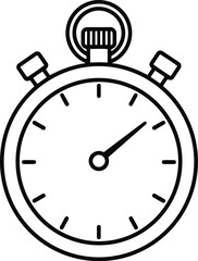 Vintage stopwatch icon simple line art timer sport measurement clock antique vector
