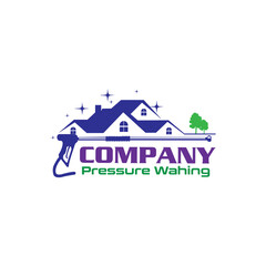 Pressure washing logo design,  power washing logo, House cleaning 