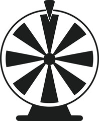 Minimal Prize Wheel Silhouette &ndash; Spin Game Vector for New Year Party Design