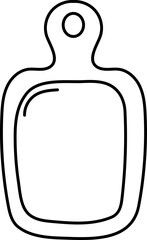 Simple minimalist black and white cutting board illustration for culinary uses