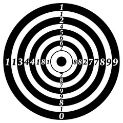 Dartboard with numbers and concentric circles, perfect for target practice and accuracy.