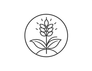 Simple wheat graphic in circle