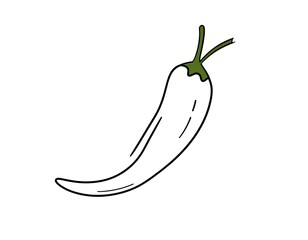 Simple white chili pepper illustration