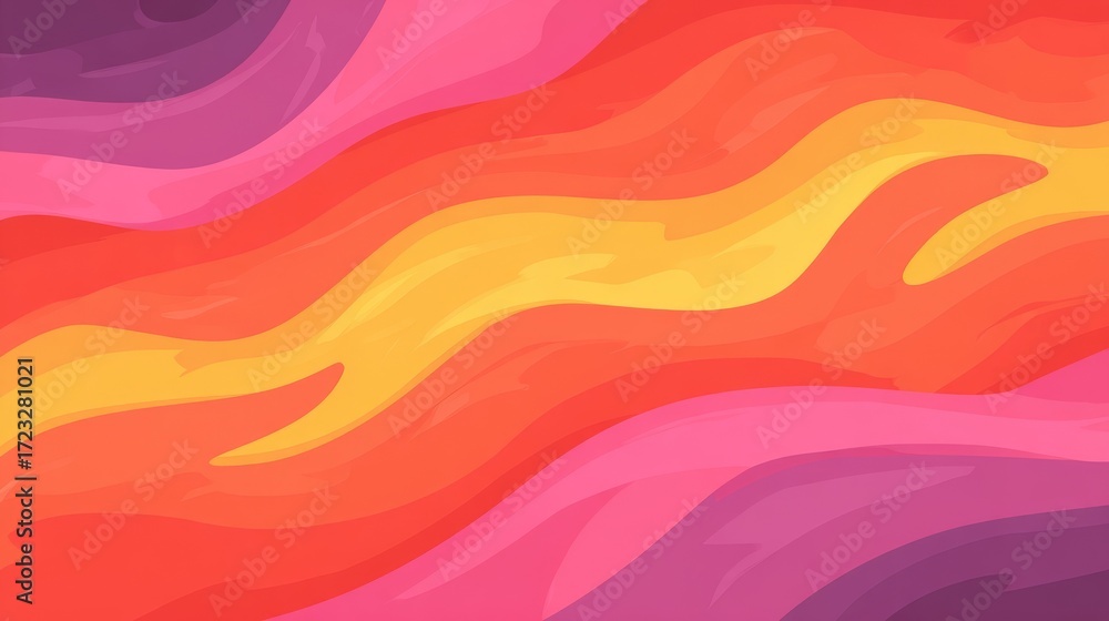 Poster vivid abstract wavescape, a colorful background with flowing, dynamic patterns for modern design.