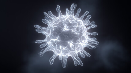 Coronavirus cell structure with transparent background