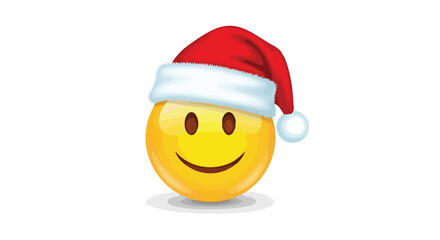 Festive smiley face wearing a cheerful Santa hat ready for holiday fun and spreading joy online during the Christmas season