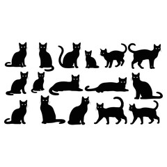 Black Cat Silhouettes - A Collection of Feline Forms.