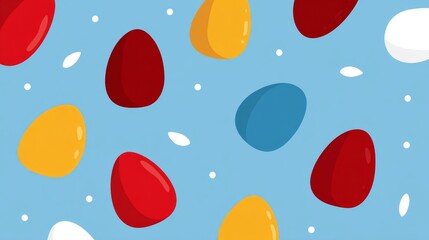 Vibrant blue backdrop with colorful balloons, a festive celebration of joy and happiness.