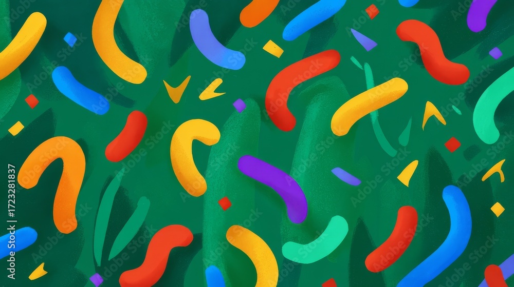 Poster vibrant abstract composition, a kaleidoscope of colorful shapes and dynamic patterns for modern desi