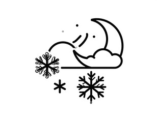 Simple winter night icon