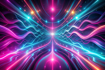 Abstract neon magenta with glowing cyan streaks