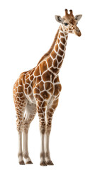 Fototapeta premium Majestic Giraffe Full Body Isolated on a Solid Black Background