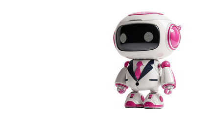Professional Pink and White AI Business Robot