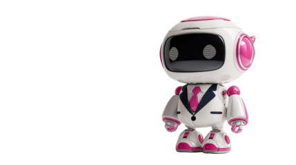 Professional Pink and White AI Business Robot