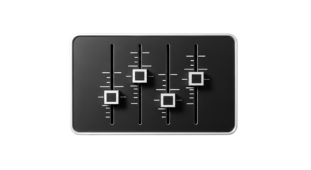 Isolated Audio Mixing Board Interface with Square Faders for Music Production Technology