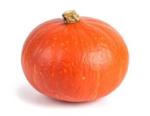 Single orange pumpkin, isolated on white