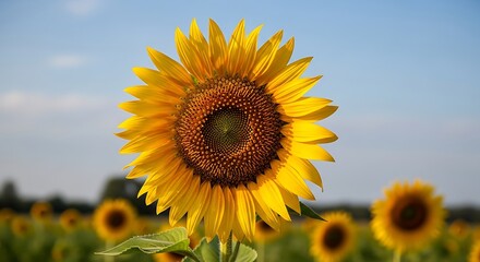 Obraz premium Vibrant Yellow Sunflower in a Field.