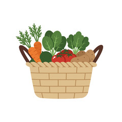 Fresh Harvest Basket A Colorful Array of Vegetables and Nutritious Delights