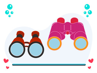 Binoculars Concept Illustration Vector Style