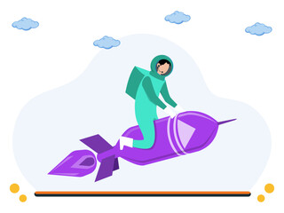 Jetpack Concept Illustration Vector Style