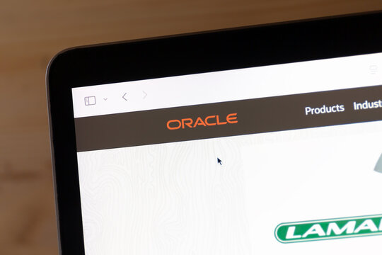 Ostersund, Sweden - Sep 24, 2025: Oracle website. Oracle sells database software and cloud computing software and hardware.
