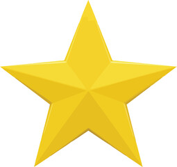 Bright yellow star icon symbol isolated celebration success vector