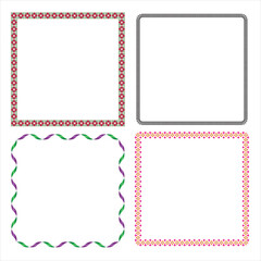 Colorful Square Vector Frame Collection with Decorative Geometric Pattern and Modern Simple Borders
